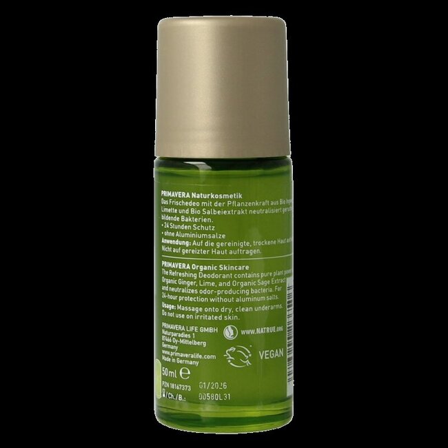 Primavera Deodorant pure joy refreshing 50 Milliliter