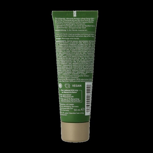 Primavera Relaxing hand cream 50 Milliliter