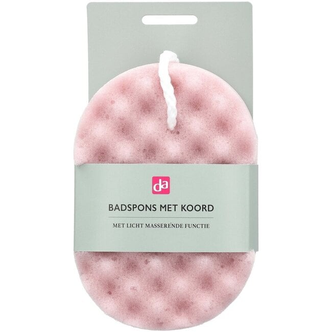 Badspons met koord roze massage 1 Stuks