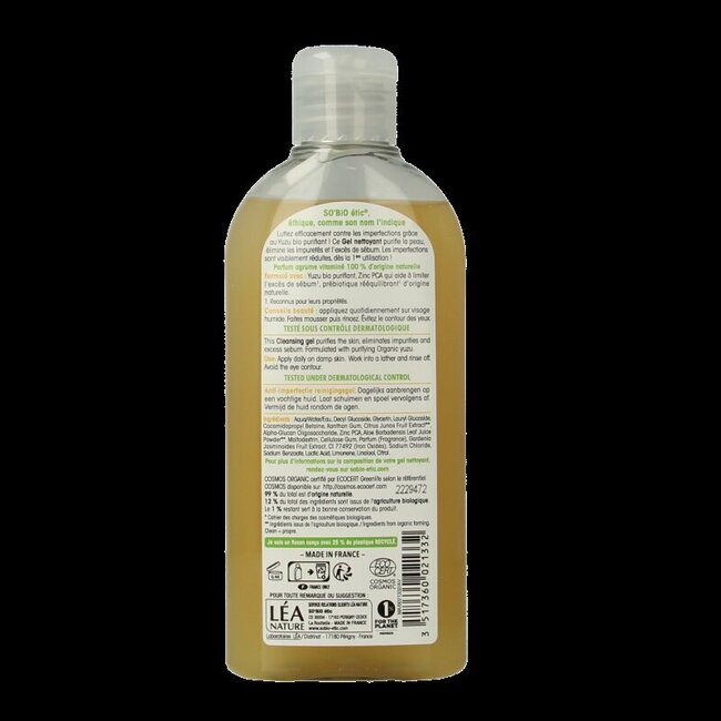 Gel nettoyant Clean yuzu So Bio Etic 200 ml