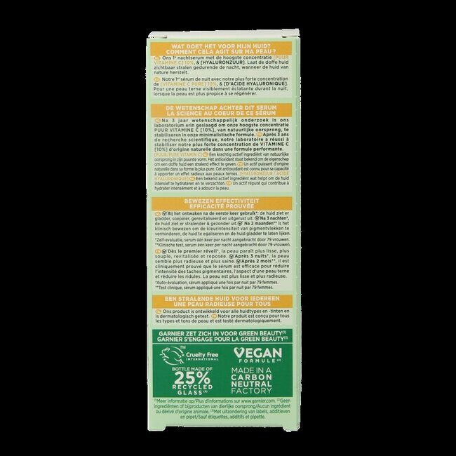 Garnier SkinActive Sérum de Nuit Vitamine C et Acide Hyaluronique 30 ml