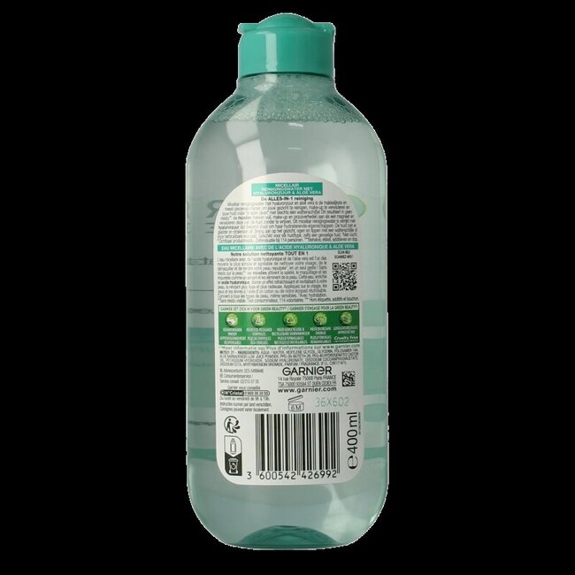 Garnier SkinActive micellair water hyaluronzuur aloe vera 400 Milliliter