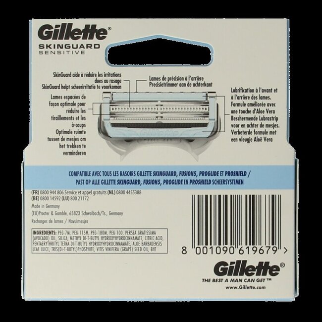 Gillette Skinguard aloe vera mesjes regular 4 Stuks