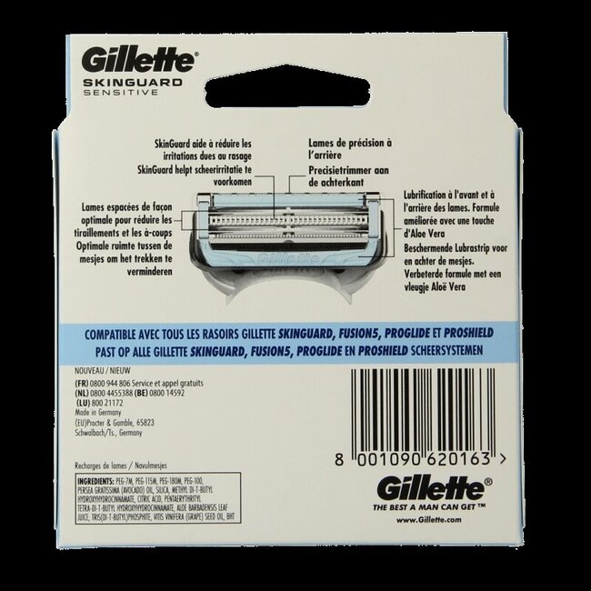 Lames Gillette SkinGuard Sensitive, 8 pièces