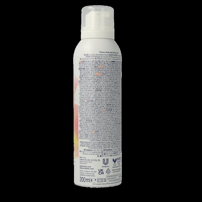 Mousse de douche et de rasage Dove Glow 200 ml