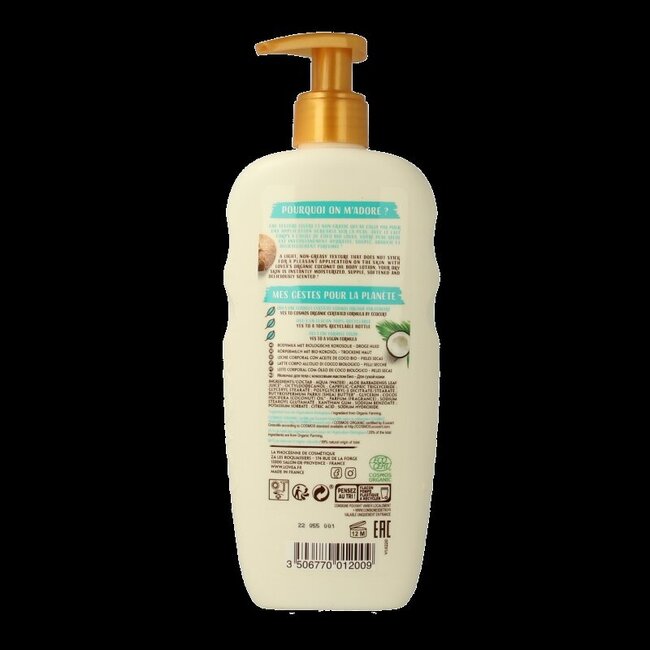 Lovea Lait corps à l'huile de coco bio pour peaux sèches 250 ml