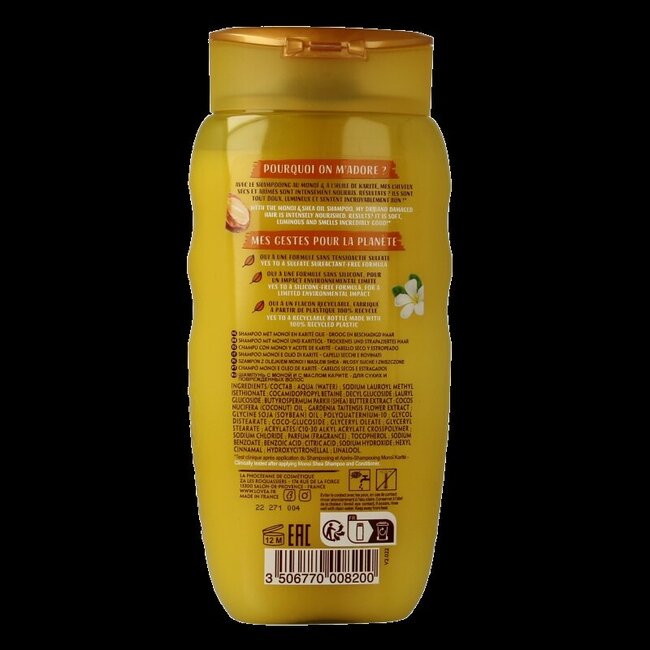 Lovea Shampoo Monoi & karite Shea oil 250 Milliliter