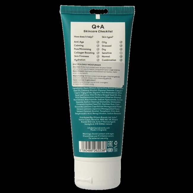 Q+A Zinc PCA daily moisturiser 75 Milliliter