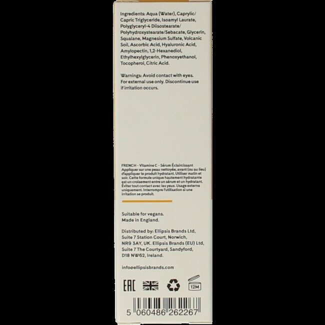 Sérum éclaircissant Q+A Vitamine C 30 Millilitres