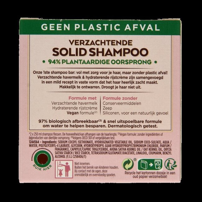 Garnier Ultra Doux shampoing solide délicatesse d'avoine 60 g