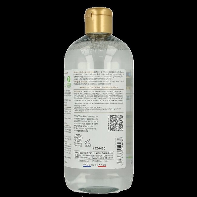 So Bio Etic Argan anti-aging micellar water 500 Milliliter