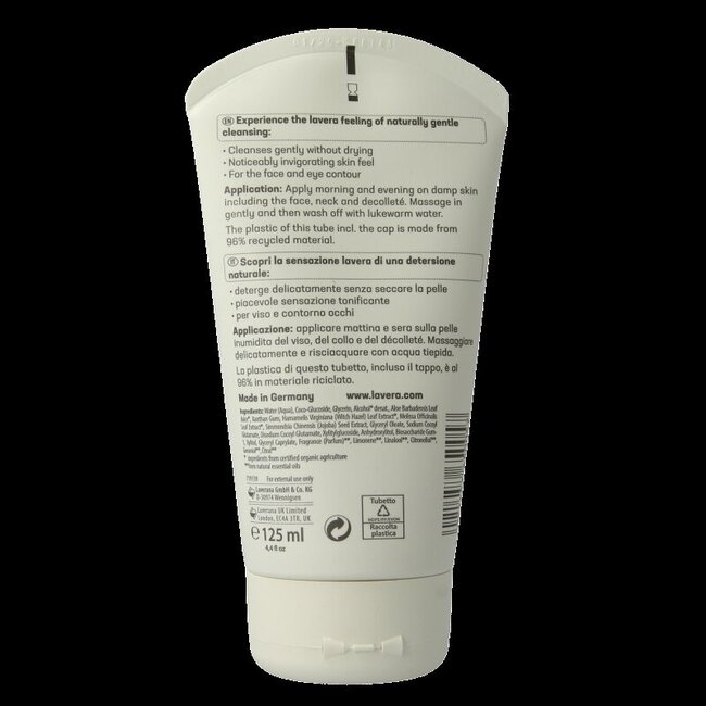 Lavera Basis Sensitive cleansing gel 125 Milliliter