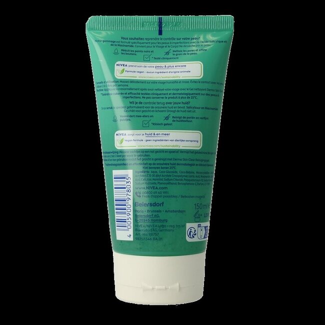 Nivea Derma skin clear scrub 150 Milliliter