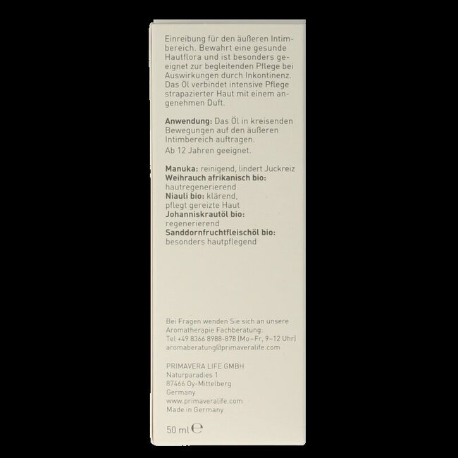 Primavera Intieme verzorgingsolie bio 50 Milliliter
