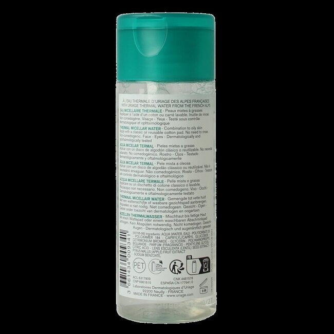 Eau micellaire thermique Uriage peaux mixtes à grasses 100 ml