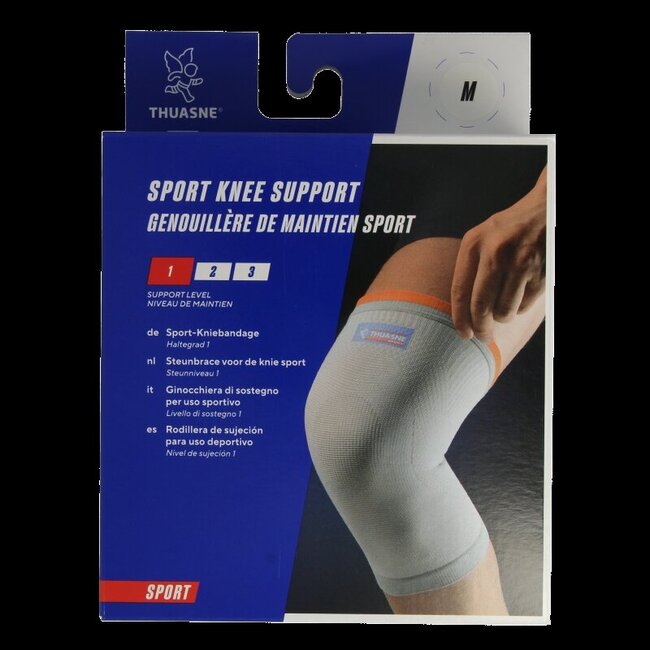 Steunbrace knie elastisch lichtgrijs maat M 1 Stuks