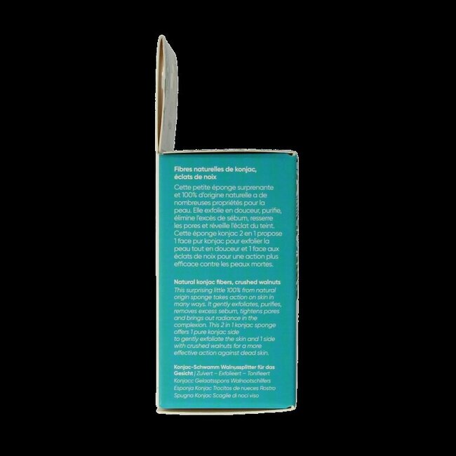 Éponge konjac visage Lady Green aux éclats de noix 1 pièce