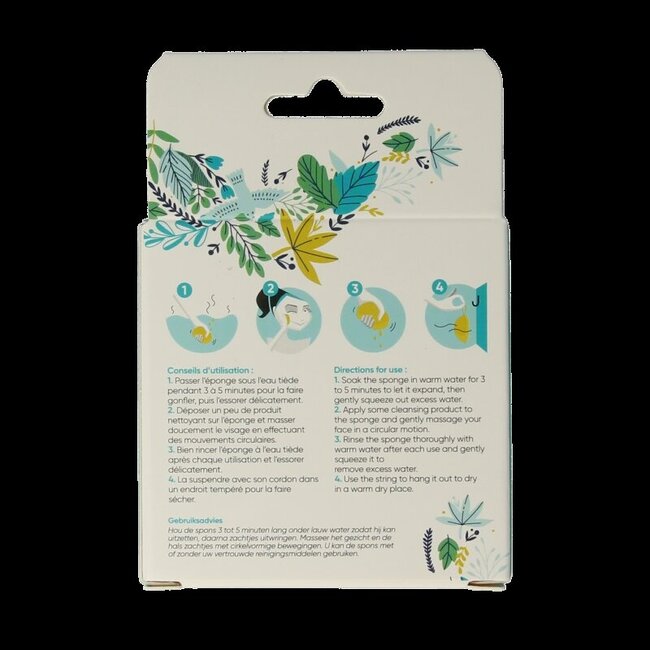 Éponge konjac visage Lady Green aux éclats de noix 1 pièce