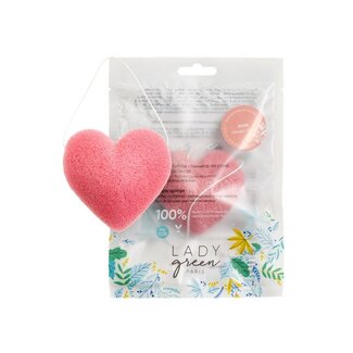 Lady Green Lady Green Konjac gezichtsspons rose 1 Stuks