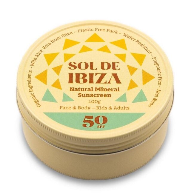 Zonnebrand blikje vegan SPF50 100 Gram