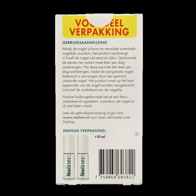 Nailner Kalknagelkwastje 2-in-1 voordeelverpakking 10 Milliliter