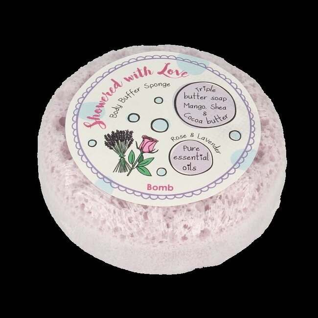 Cosmetics shower sponge with love  1 Stuks