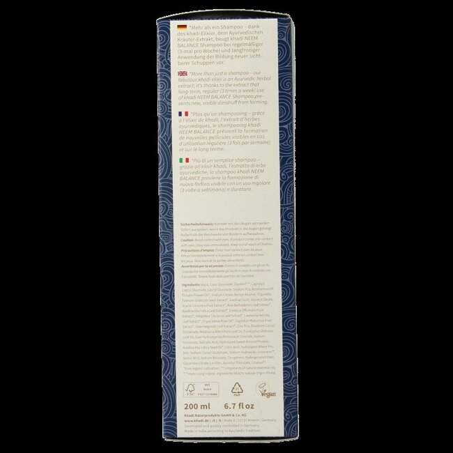 Khadi Shampoing élixir neem balance 200 ml
