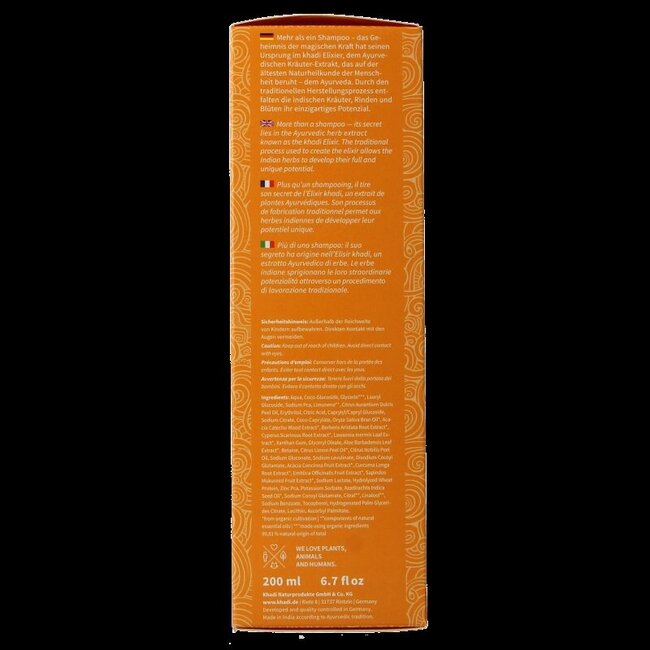 Khadi Shampoo elixer orange vitality 200 Milliliter