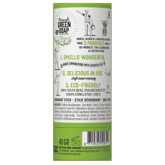 Marcel's Green Soap Deodorant stick tonka & muguet 40 Gram