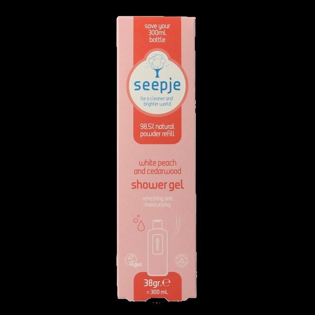 Showergel white peach and cedarwood navulling 38 Gram