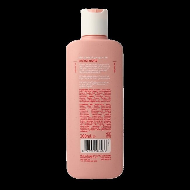 Seepje Showergel white peach and cedarwood 300 Milliliter