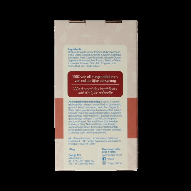 Seepje Hand en lichaamszeep vetiver cederhout 120 Gram