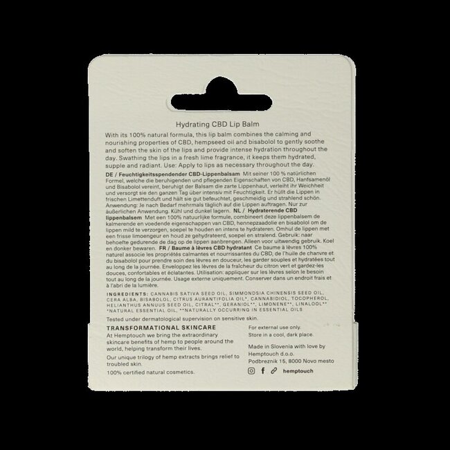 Baume à lèvres hydratant Hemptouch 4,5 ml