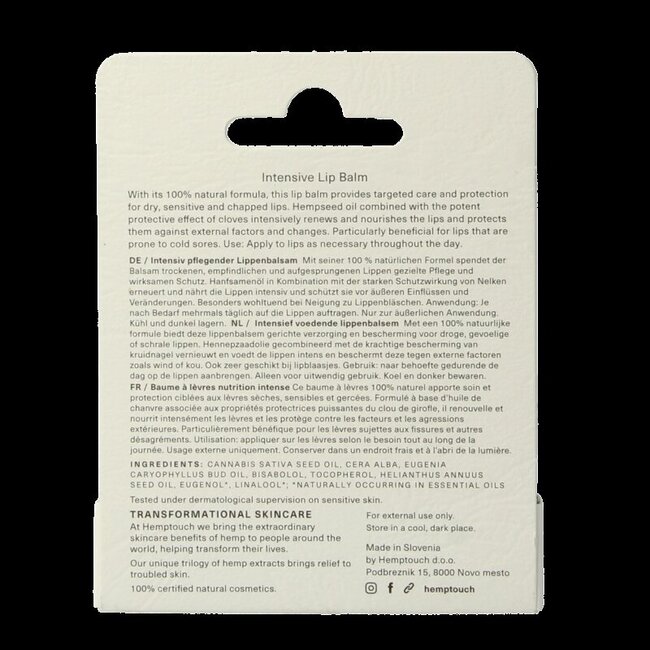 Hemptouch Baume à lèvres intensif 4,5 ml
