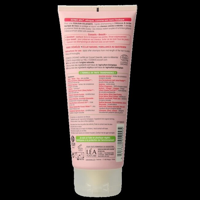 So'BiO étic Après-shampooing Couleur & Éclat Hibiscus 200 ml