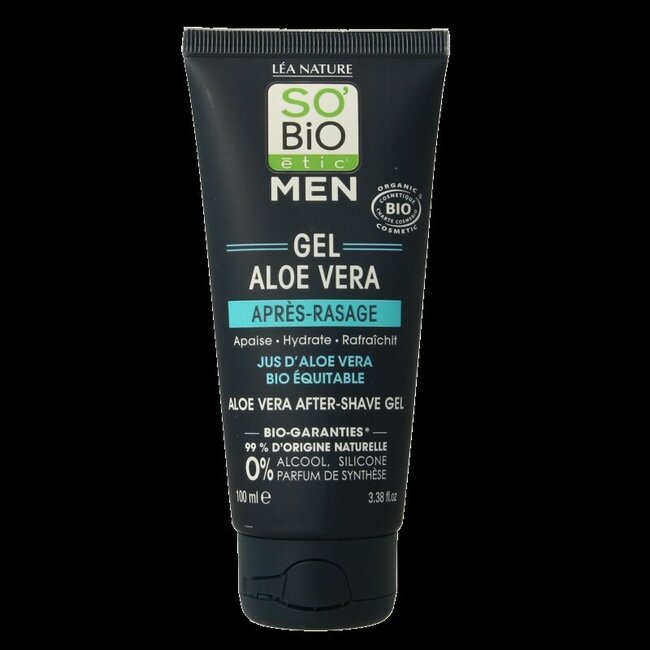 For men aftershave gel aloe vera 100 Milliliter