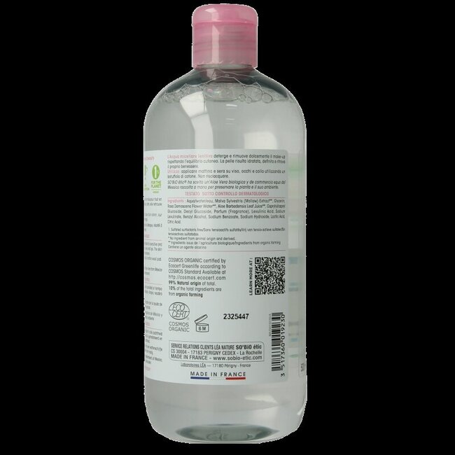 So Bio Etic Hydra aloe vera micellar water 500 Milliliter