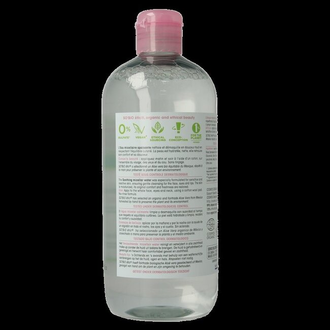 So Bio Etic Hydra aloe vera micellar water 500 Milliliter
