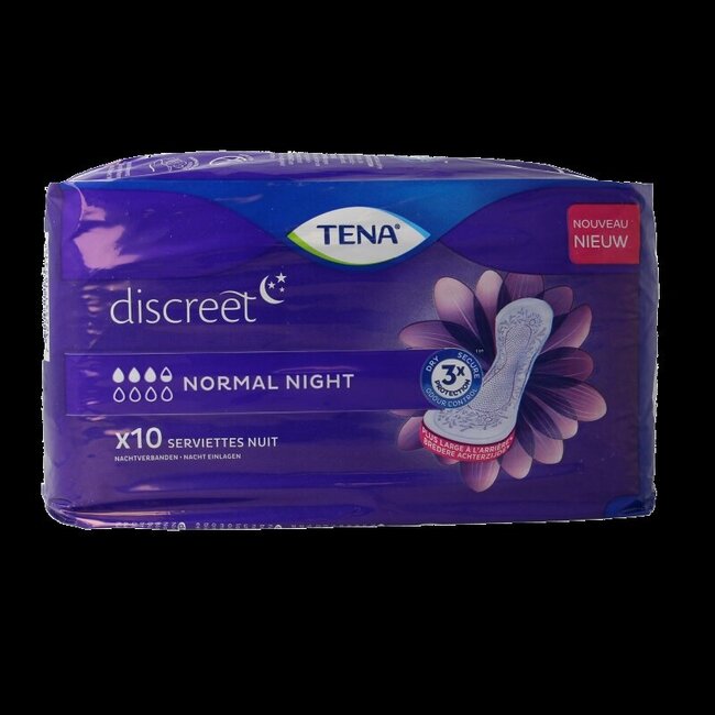 Tena Discreet Normal Night 10 pièces