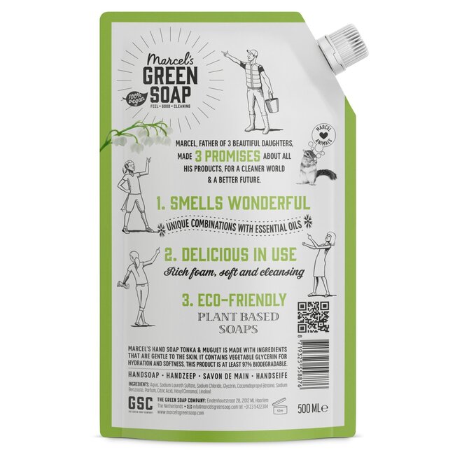 Marcel's Green Soap Handzeep tonka & muguet navul 500 Milliliter