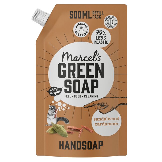 Handzeep sandelhout & kardemom navul 500 Milliliter