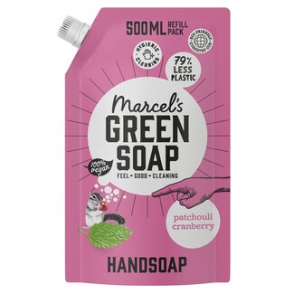 Marcel's Green Soap Handzeep patchouli & cranberry navul 500 Milliliter