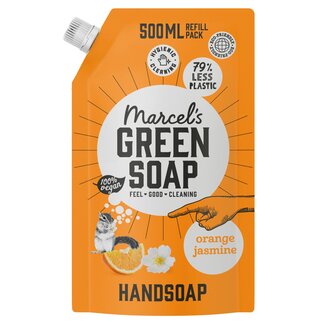Marcel's Green Soap Handzeep sinaasappel & jasmijn navul 500 Milliliter