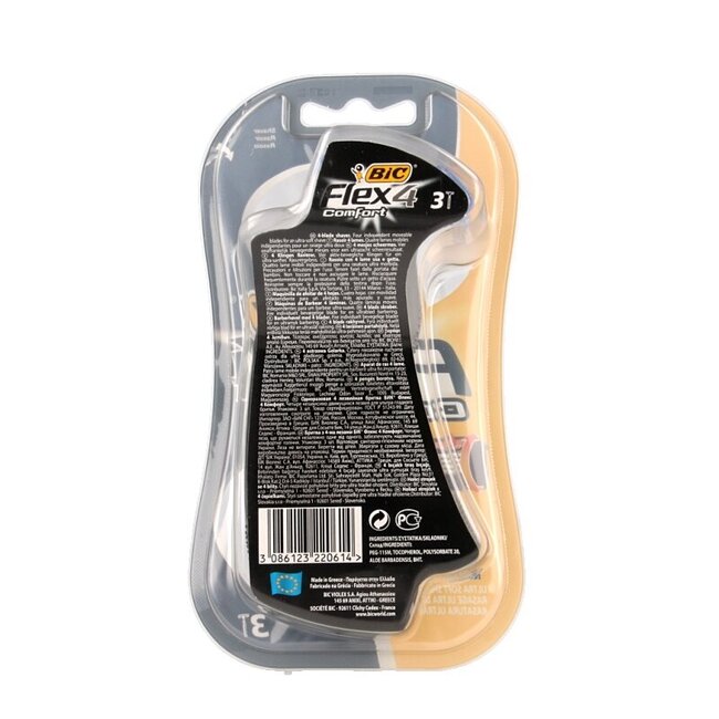 BIC Flex 4 comfort mesjes blister 3 Stuks
