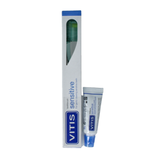 Vitis Tandenborstel sensitive met sample tandpasta 1 Set
