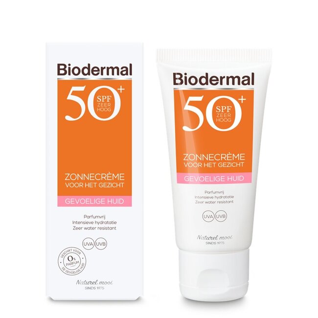 Zonnecreme gezicht gevoelige huid SPF50+ 50 Milliliter