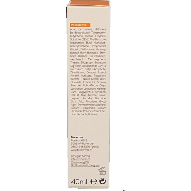 Biodermal Crème solaire anti-âge visage SPF50+ 40 ml