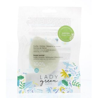 Lady Green Konjac gezichtsspons aloe vera 1 Stuks