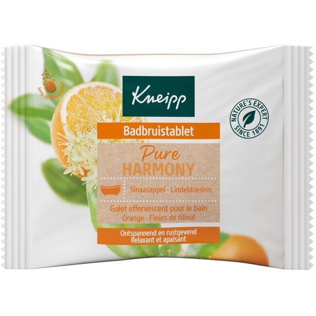 Badbruistablet pure harmony oranje lindebloesem 80 Gram
