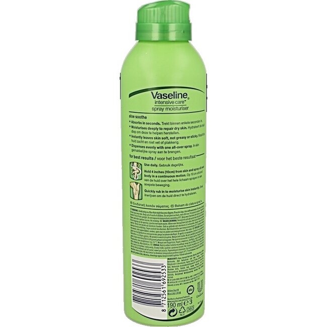 Vaseline Lotion spray aloe vera 190 Milliliter